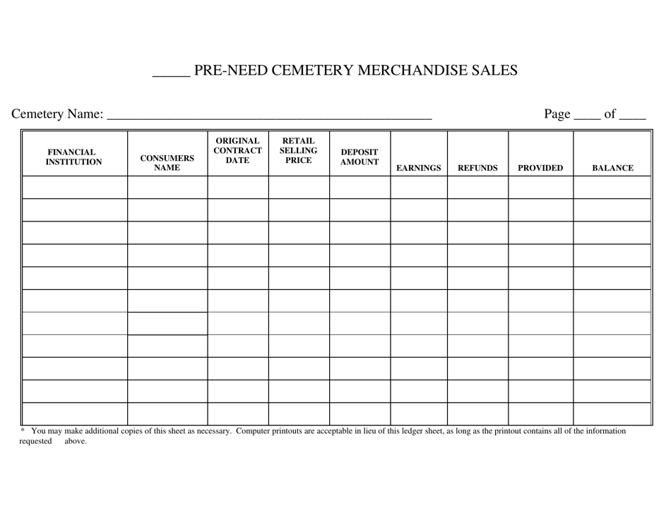 Form CPN-1 Sellers of Pre-need Cemetery Merchandise and Cemetery Companies Annual Reportin - Kentucky, Page 7