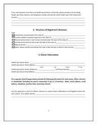 Kentucky Health SPA Registration Statement Application - Kentucky, Page 5