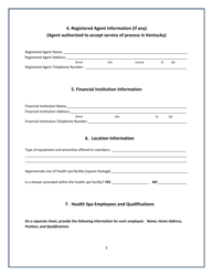 Kentucky Health SPA Registration Statement Application - Kentucky, Page 6