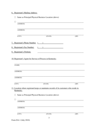 Form DA-1 Debt Adjuster Registration Statement - Kentucky, Page 3