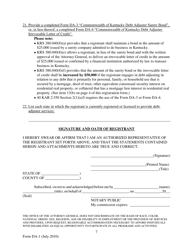 Form DA-1 Debt Adjuster Registration Statement - Kentucky, Page 7