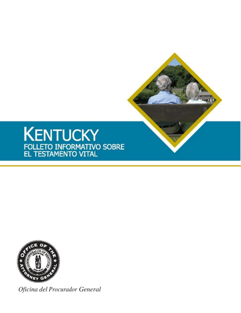 Directriz Para El Testamento Vital De Kentucky Y El Nombramiento Del Representantepara La Asistencia Medica - Kentucky (Spanish) Download Pdf