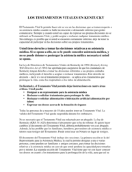 Directriz Para El Testamento Vital De Kentucky Y El Nombramiento Del Representantepara La Asistencia Medica - Kentucky (Spanish), Page 2