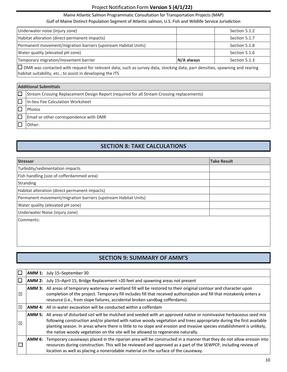 Project Notification Form - Maine, Page 10