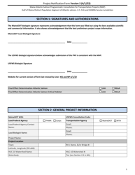 Project Notification Form - Maine