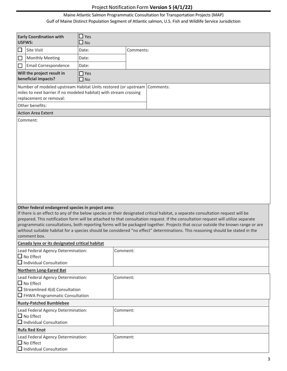 Project Notification Form - Maine, Page 3
