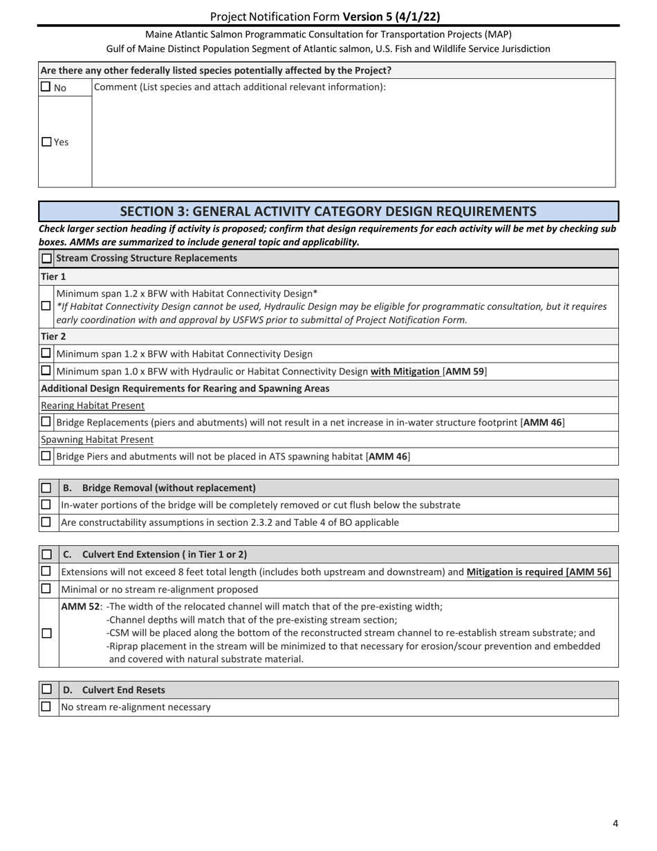 Project Notification Form - Maine, Page 4