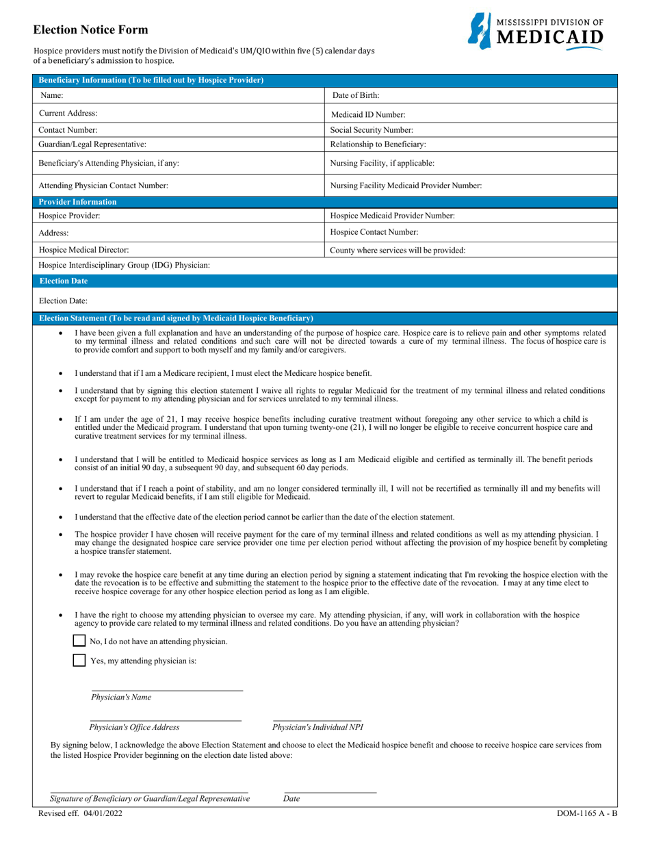 Form DOM-1165 A - B - Fill Out, Sign Online and Download Fillable PDF ...