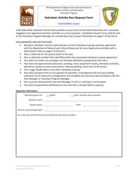 &quot;Volunteer Activity Pass Request Form&quot; - New Hampshire