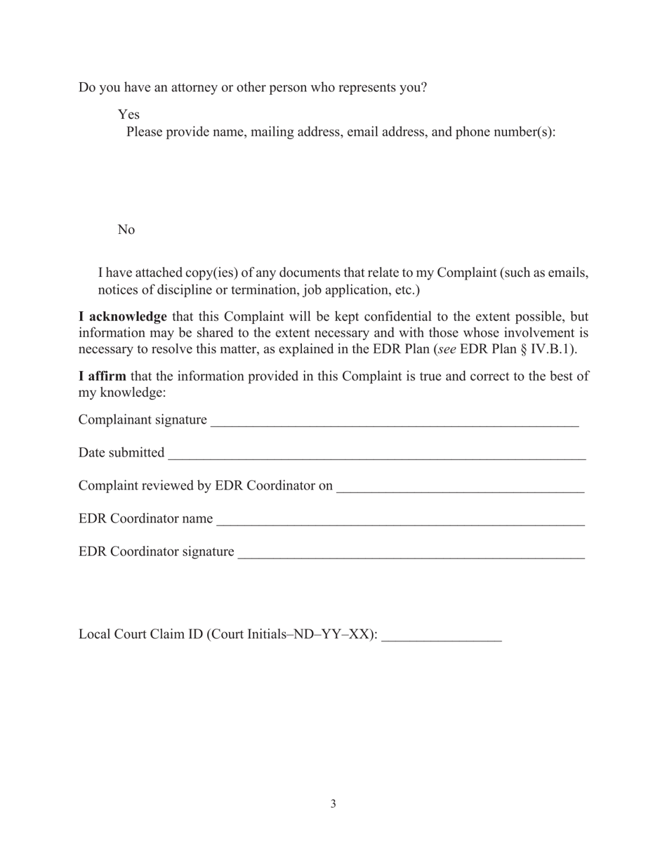 Appendix 3 Formal Complaint Form - North Dakota, Page 3