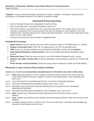 Instructions for Schedule B North Dakota Wholesaler&#039;s Monthly Liquor Report - North Dakota, Page 2