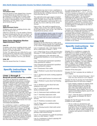 Instructions for Form 40, SFN28740 Corporation Income Tax Return - North Dakota, Page 11