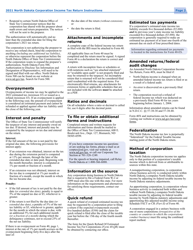 Instructions for Form 40, SFN28740 Corporation Income Tax Return - North Dakota, Page 5