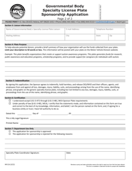 Form MV116 Governmental Body Specialty License Plate Sponsorship Application - Montana, Page 2