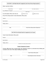 Form EL-TVC Electronic Lease Offer: Tenant&#039;s Voluntary Consent - New York, Page 2