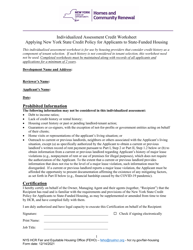 Document preview: Feho Worksheet of Individualized Assessment for Credit Policy - New York