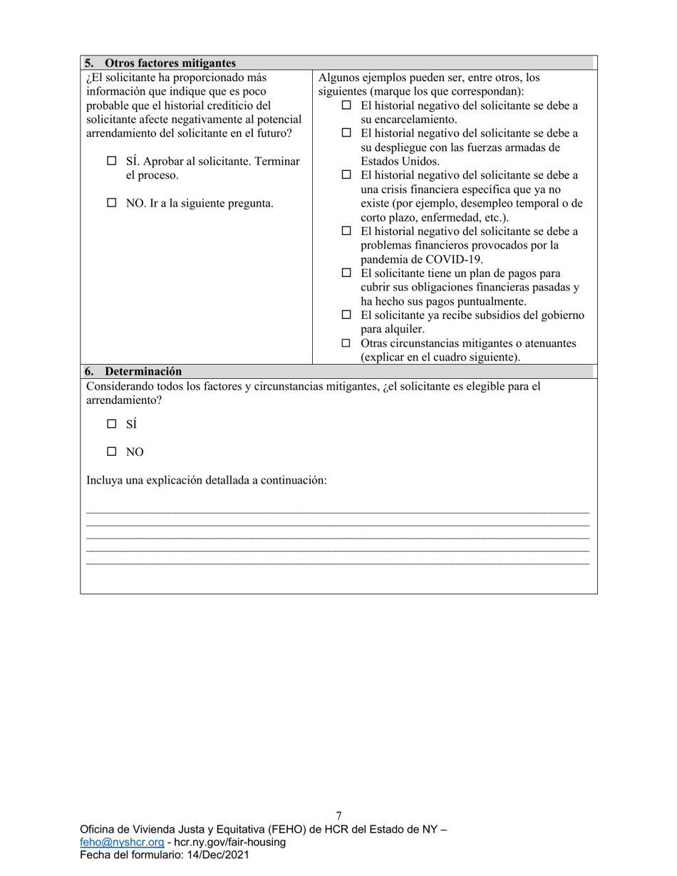 Feho Hoja De Trabajo Para Evaluacion Individualizada De Credito - New York (Spanish), Page 7