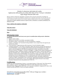 Feho Worksheet of Individualized Assessment for Credit Policy - New York (Italian)