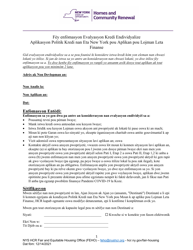 Feho Worksheet of Individualized Assessment for Credit Policy - New York (Haitian Creole)