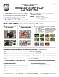 Form DNR8946 &quot;Ohio Wildlife Legacy Stamp Mail Order Form&quot; - Ohio