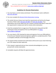 &quot;Remote Online Notarization Notice&quot; - Oregon