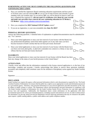 Appraiser Renewal Application - South Carolina, Page 2