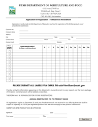 Application for Registration - Fertilizer/Soil Amendment - Utah, Page 2
