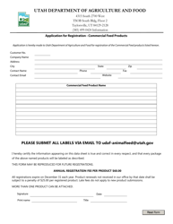 Application for Registration - Commercial Feed Products - Utah, Page 2