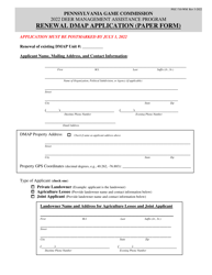 Form PGC-710-WM &quot;Renewal Dmap Application&quot; - Pennsylvania, 2022