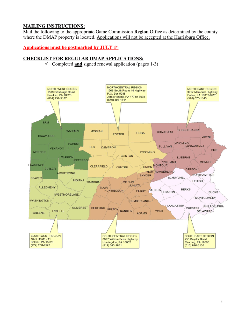 Form PGC-710-WM Renewal Dmap Application - Pennsylvania, Page 4