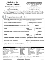 Document preview: Formulario FM784SPA Solicitud De Oregon Lifeline - Oregon (Spanish)