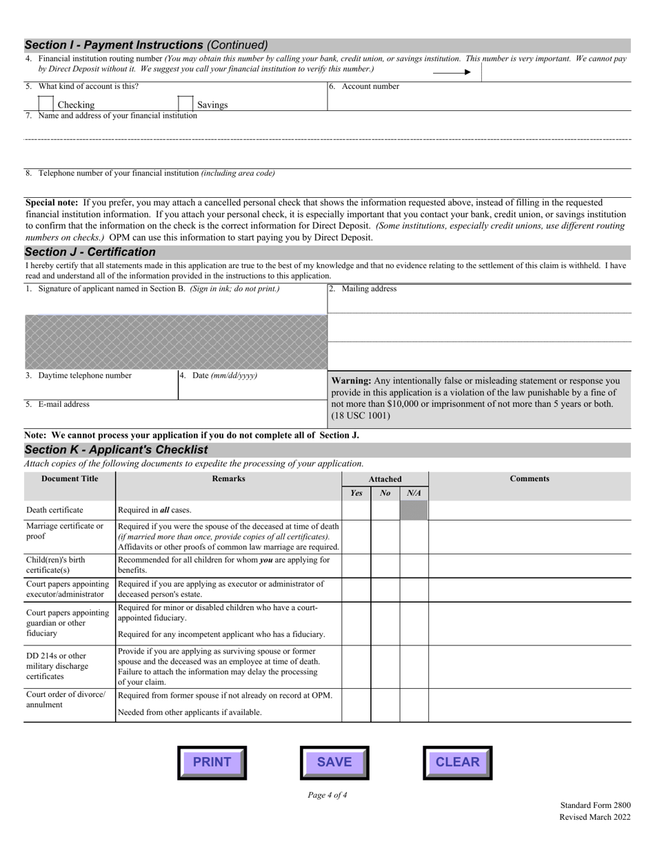 Form SF2800 Fill Out, Sign Online and Download Fillable PDF Templateroller