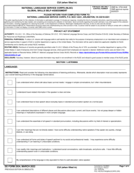 DD Form 2934 National Language Service Corps (Nlsc) Global Skills Self-assessment