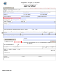 Document preview: CBP/ATC Form 101 Event Application