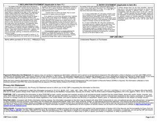CBP Form 226 Record of Vessel Foreign Repair or Equipment Purchase, Page 2