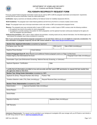 Document preview: CBP Form 328 Polygraph Reciprocity Request Form