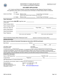 Document preview: CBP Form 400 ACH Debit Application