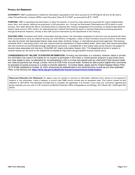 CBP Form 400 ACH Debit Application, Page 2