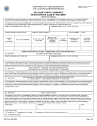 CBP Form 3348 Declaration of Consignee When Entry Is Made by an Agent
