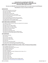 CBP Form 7300 Information Systems Security Administration Non-CBP User Certification, Page 2