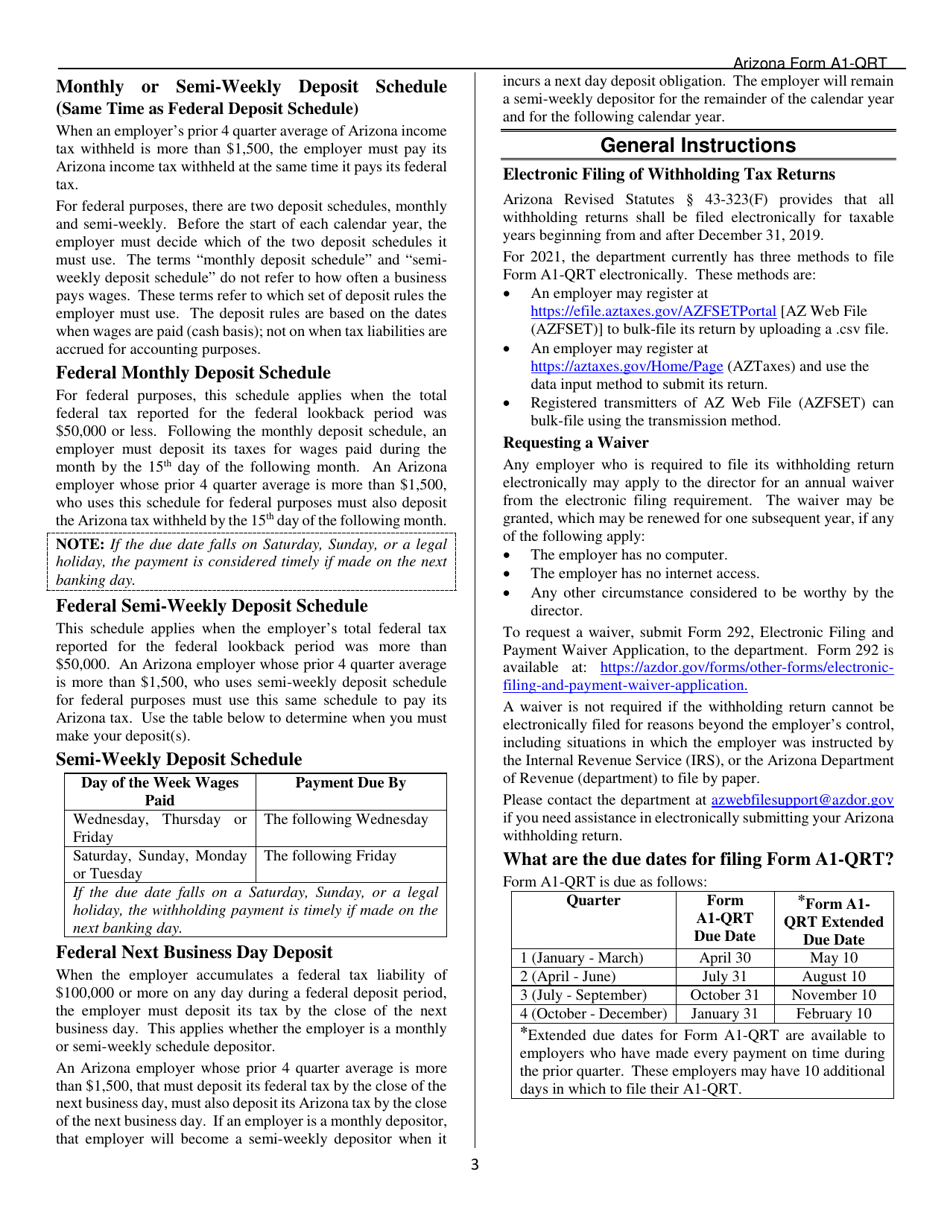 Arizona Form A1-QRT (ADOR10888) Arizona Quarterly Withholding Tax Return - Arizona, Page 5