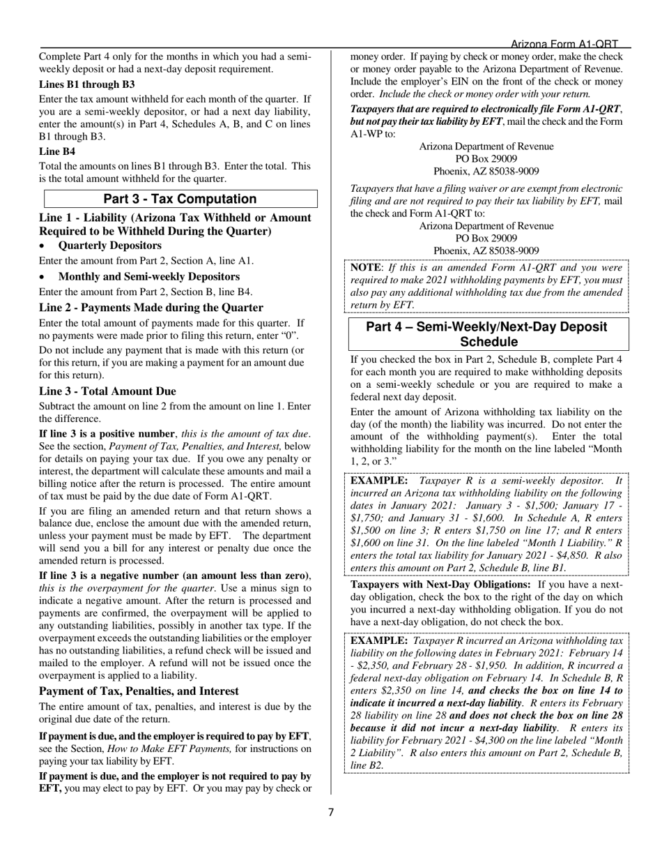 Arizona Form A1-QRT (ADOR10888) Arizona Quarterly Withholding Tax Return - Arizona, Page 9