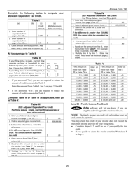 Instructions for Arizona Form 140, ADOR10413 Resident Personal Income Tax Return - Arizona, Page 20