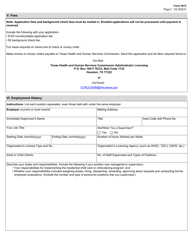 Form 3015 &quot;Application for a Child Care Administrator License or a Child-Placing Agency Administrator License&quot; - Texas, Page 2