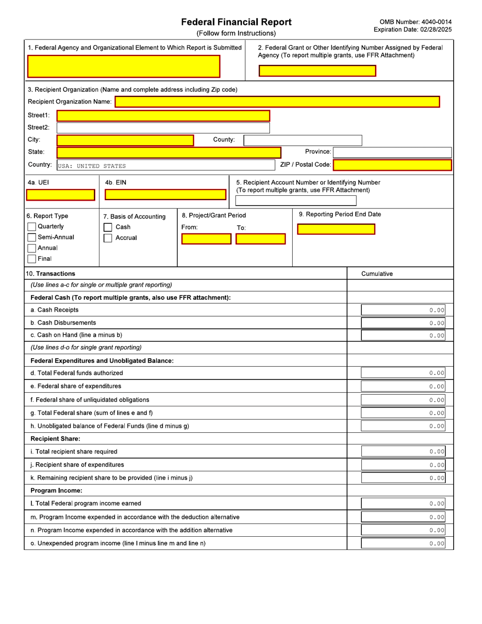 Form SF 425 Fill Out Sign Online and Download Fillable PDF