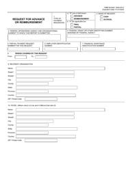Form SF-270 Request for Advance or Reimbursement