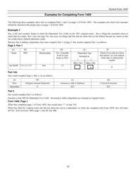 Instructions for Arizona Form 140X, ADOR10573 Individual Amended Income Tax Return for Forms 140, 140a, 140ez, 140nr and 140py - Arizona, Page 13