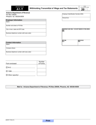 Document preview: Form A1-T (ADOR11194) Withholding Transmittal of Wage and Tax Statements - Arizona