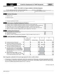 Document preview: Arizona Form 320 (ADOR10579) Credit for Employment of TANF Recipients - Arizona