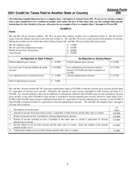 Instructions for Arizona Form 309, ADOR10136 Credit for Taxes Paid to Another State or Country - Arizona, Page 5